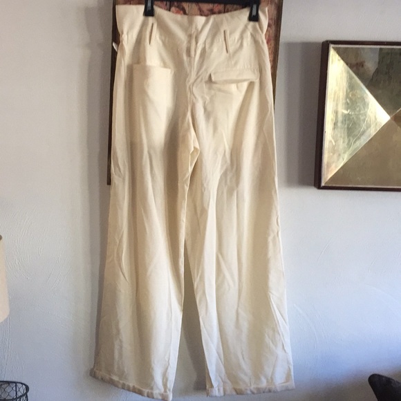ELIZABETH & JAMES HIGH WAIST IVORY WIDE LEG PANT 4